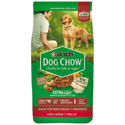 Alimento Dog Chow Extralife sin colorante Adultos Medianos y Grandes 8KG