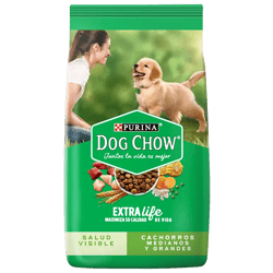Alimento Dog Chow Extralife sin colorante Cachorros Medianos y Grandes 6X2KG