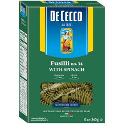 Pasta De Cecco With Spinach Fusilli Nro 34 340g