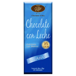 Chocolate con Leche El Rey Sin Azúcar 80g