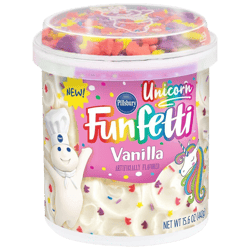 Crema para Decorar Tortas Unicorn Pillsbury Funfetti Vainila 442 g