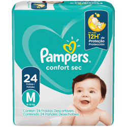 Pañales Pampers Confort Sec Talla Mediana 24unds