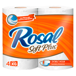 Papel Higiénico Rosal Plus 4 Rollos 400 Hojas