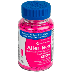 Antihistaminico Aller-Ben Tabletas 25 Mg Members Mark 600Tab 