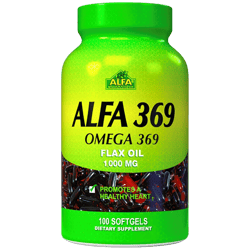 Alfa 369 Omega 369 Aceite de Linaza 1000 mg 100 Cápsulas Blandas