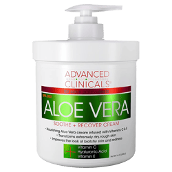Crema Advanced Clinicals Aloe Vera + Vitamin C + Hyaluronic Acid 454 g
