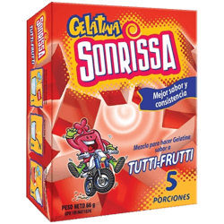 Gelatina Sonrissa Sabor a Tutti Frutti 66g
