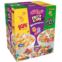 Cereal Kellogg's Pops Corn Froot Loops Apple Jacks 1.05kg