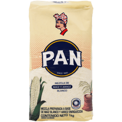 Harina de Maíz PAN Blanco y Arroz 1 kg