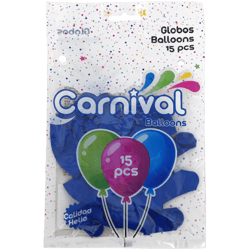Globo Carnival de Látex 12" Calidad Helio Azul Royal 15 Piezas