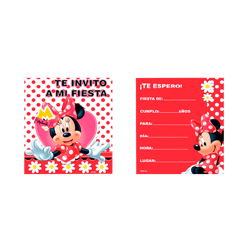Invitaciones Go Party Minnie Mouse 6 unds